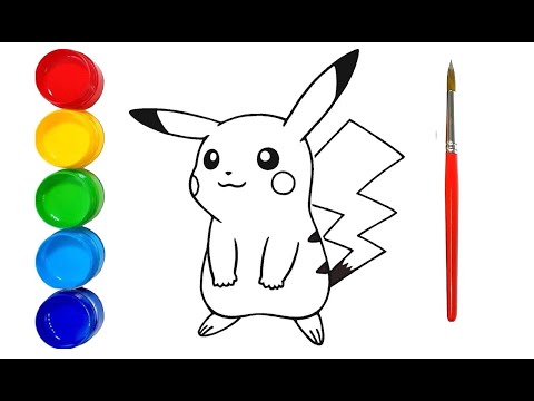 Draw and color pikachu /vẽ và tô mầu Pikachu