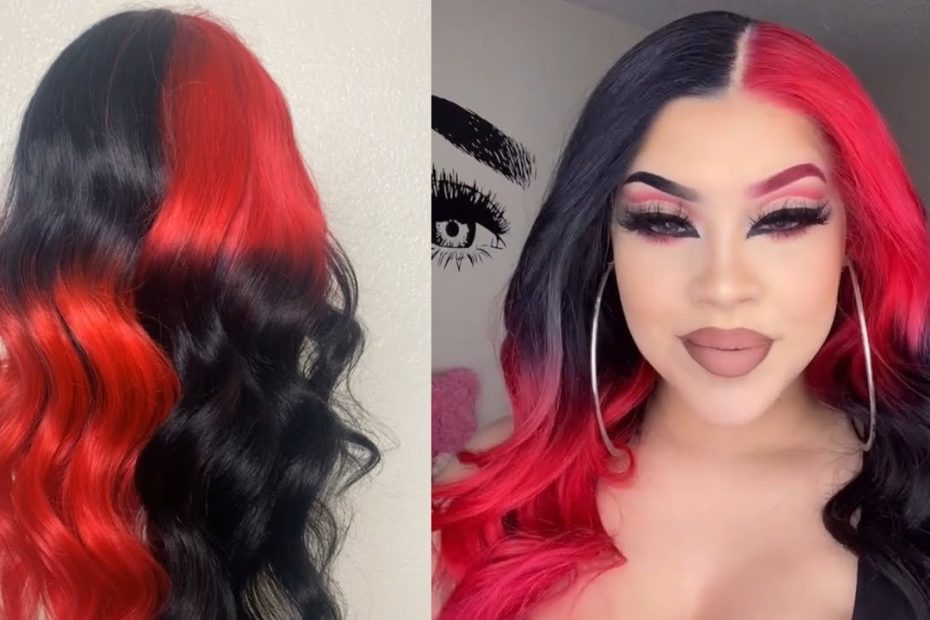 How To Dye A Wig | Split Red & Black Ombré Wig - Youtube